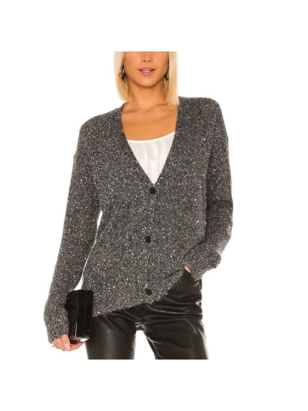 ATM Anthony Thomas Melillo SequinMetallic Cardigan